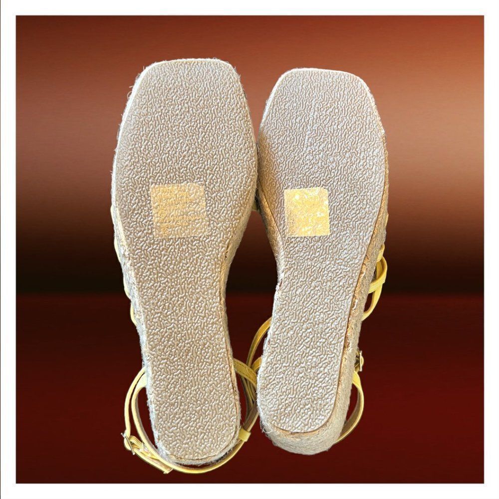 Chase & Chloe Cordelia Platform Wedge Espadrille Heels in Yellow - Sz. 10 - NWB! - Picture 6 of 10